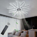Dobecd, Ventilatori da soffitto con lampada, 4,8 kg, 110 V, 100 W, Nero, acciaio inox, illuminazione LED, telecomando, timer