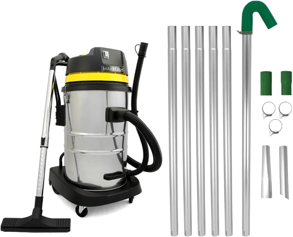 MAXBLAST, Aspirapolvere solidi e liquidi, 60 L, 1400 W, 1.2 m, Nero, alluminio, struttura modulare