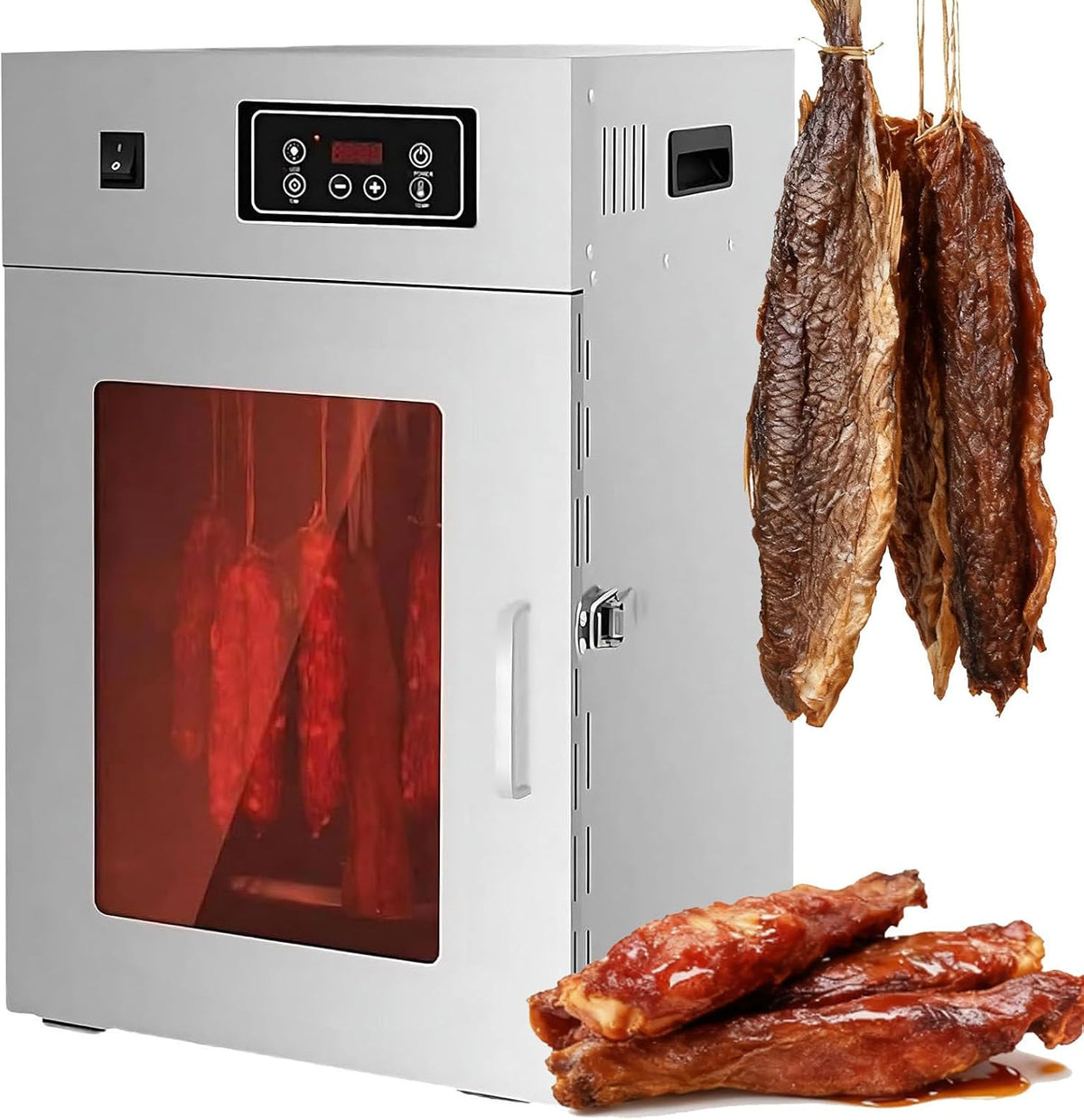 moupeaktain, Essiccatori per alimenti, 7.5 kg, Argento, acciaio inox, timer