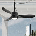 KZT, Ventilatori da soffitto con lampada, 106 CM, 106×106×40 cm, 5 m, Bianco, illuminazione LED, telecomando, timer