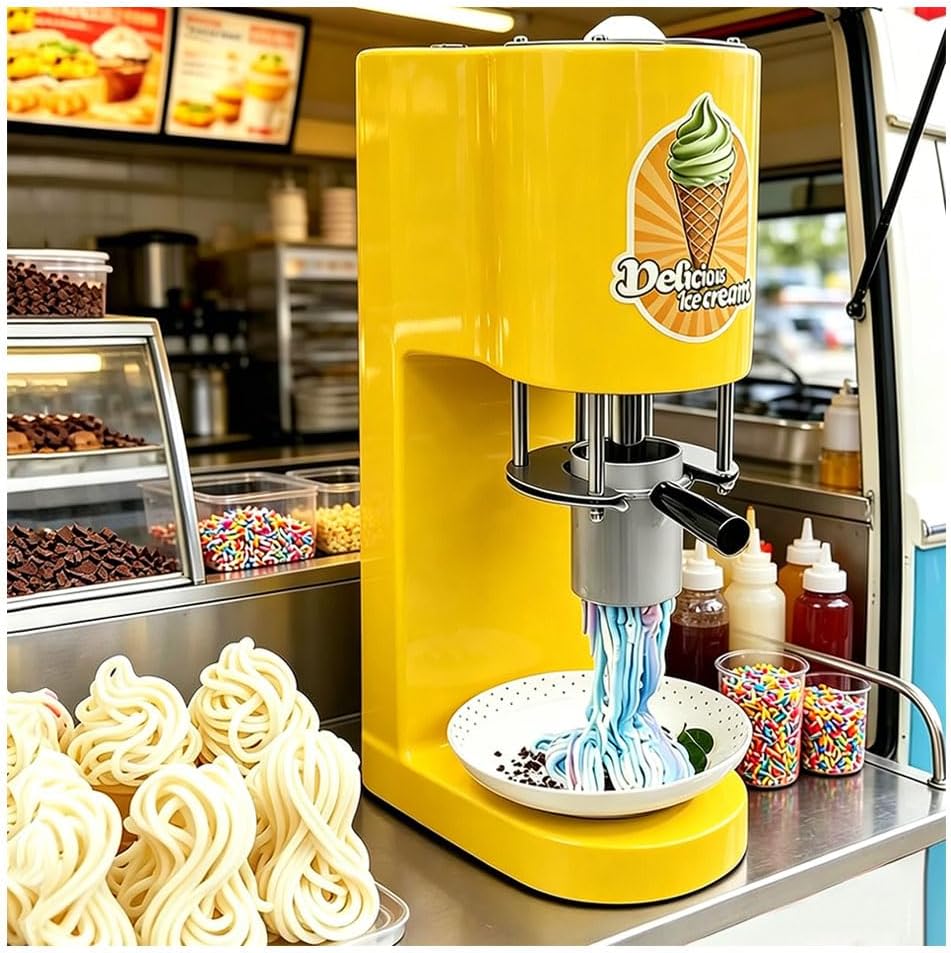 Gelatiera, Ghygetrich, 30 × 20 × 57 cm, 80 W, 0,45 litri, Giallo, acciaio inox
