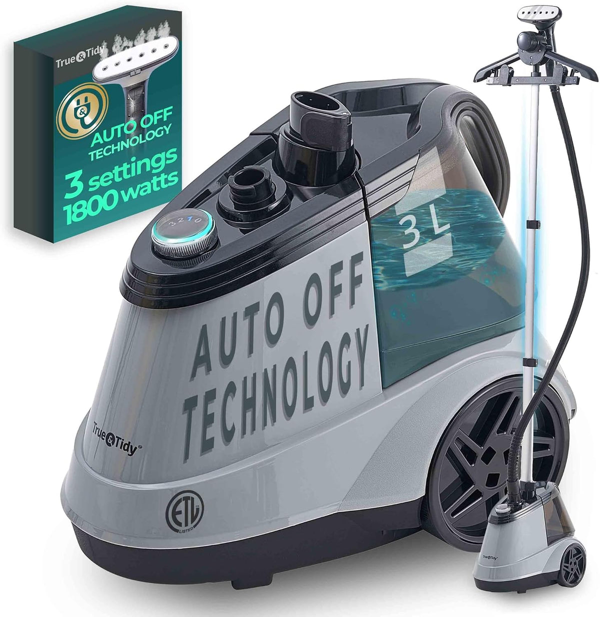 True & Tidy, Ferri a vapore, X5A, 1800 W, 2,9 L, Grigio, alluminio