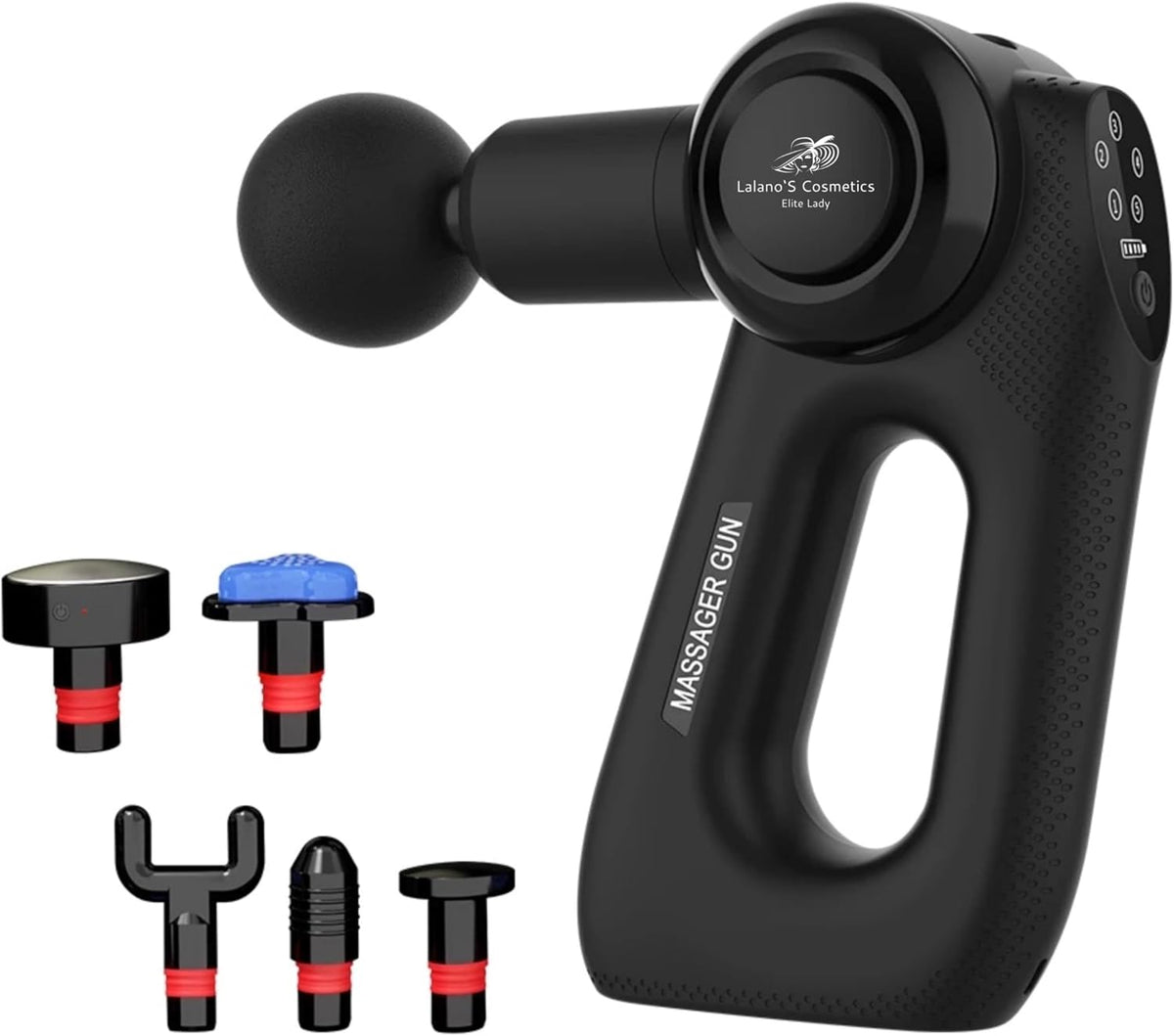 Lalano'S Cosmetics Elite Lady, Massaggiatori elettrici manuali, 3200 giri/min, 55°C, Nero, illuminazione LED, funzionamento senza fili