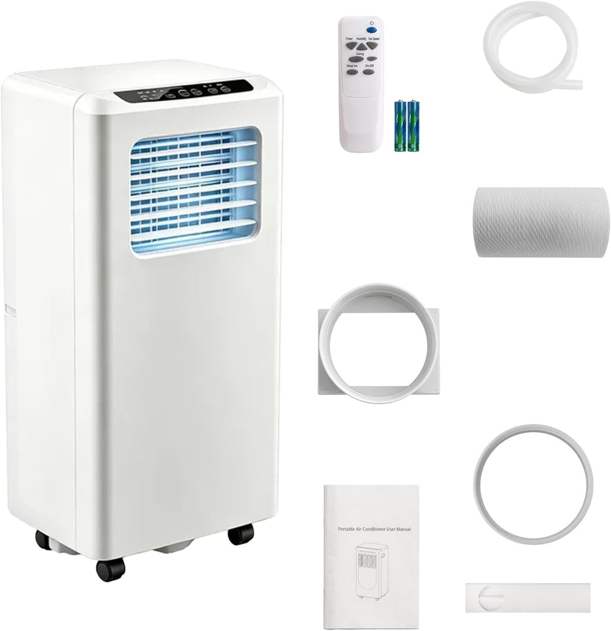 KAIKAFEI, Condizionatore, 285 × 355 × 698 mm, 3200 W, 25 m, Bianco, telecomando