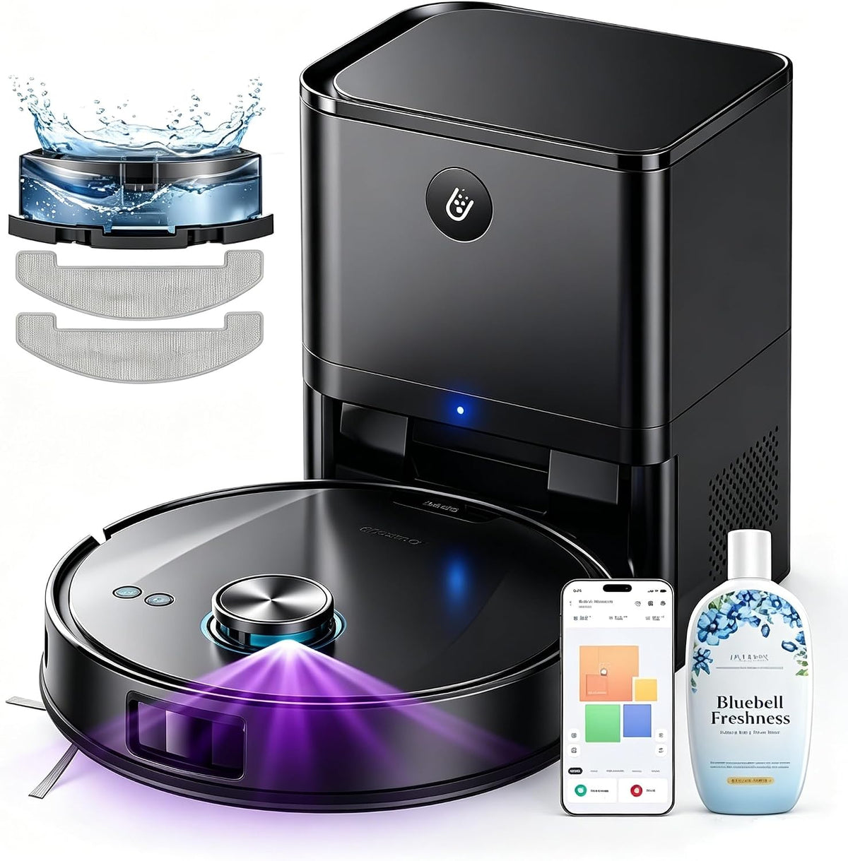 Ultenic, Robot aspirapolvere, 3.5 L, Nero