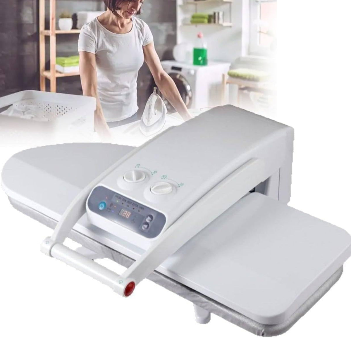 FJYAWEN, Presse da stiro, 1800 W, 80 × 31 cm, 205 °C, Nero, vano contenitore, spegnimento automatico