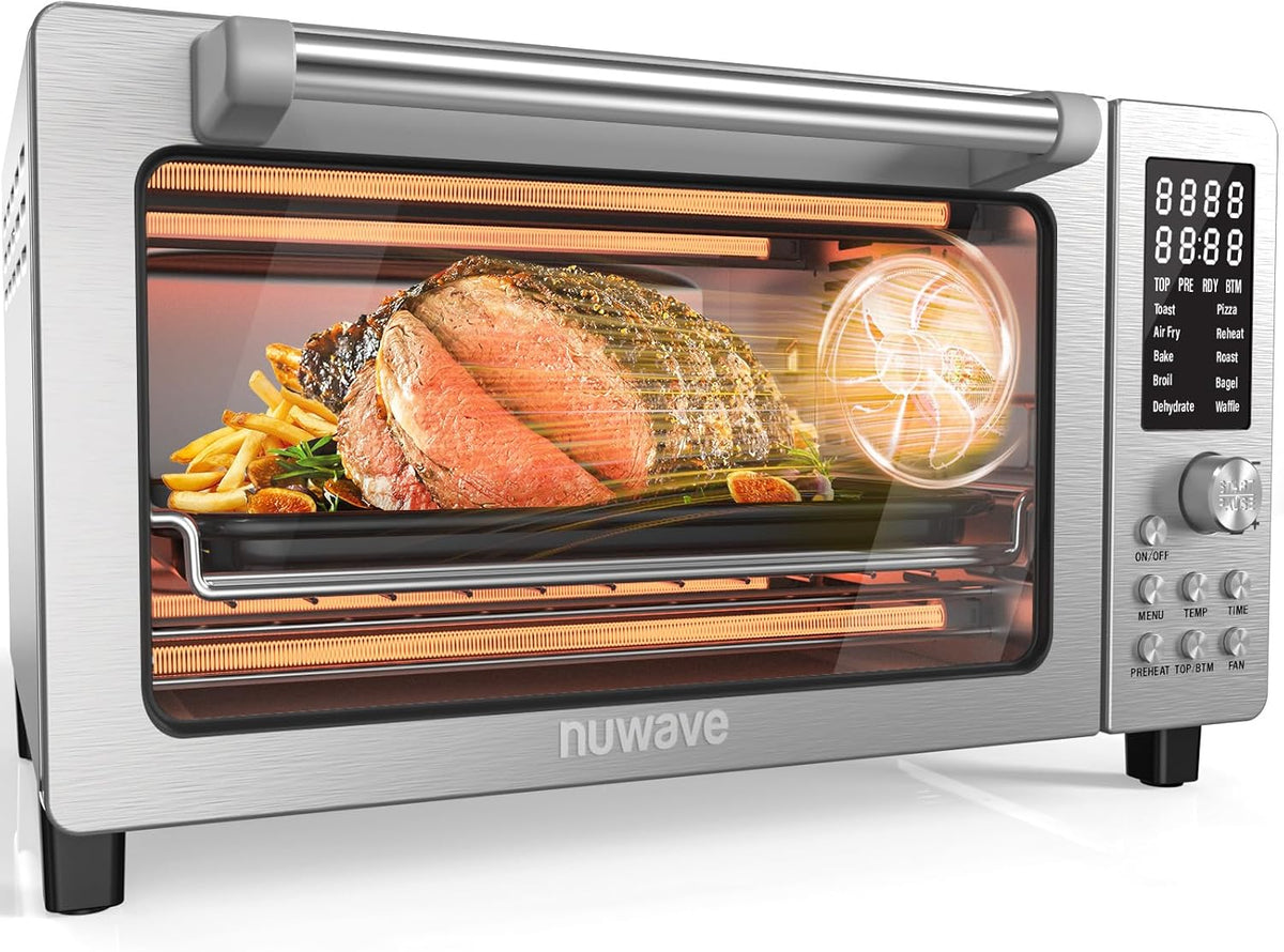 Nuwave, Forno per pizza, 21QT, Argento, Airfryer, 12 funzioni, 2 in 1