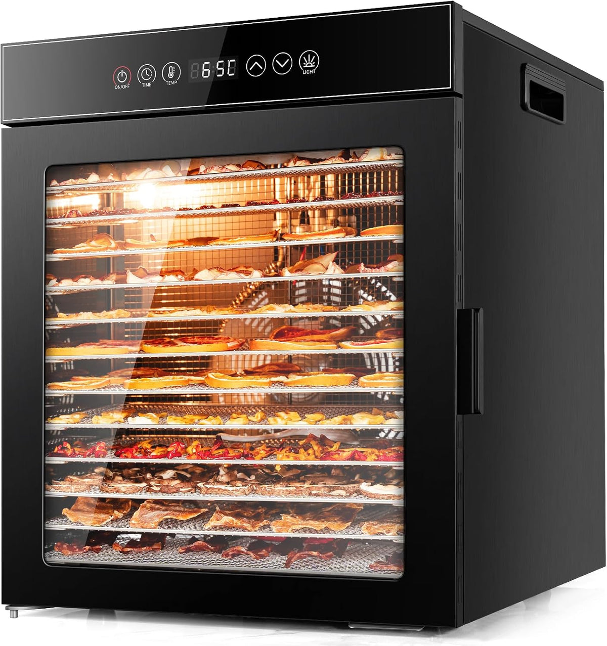 Kwasyo, Essiccatori per alimenti, 900 W, 30°C, Argento/Nero, acciaio inox, timer, protezione dal surriscaldamento