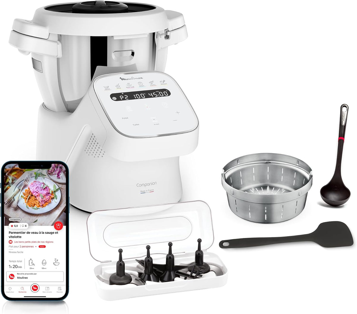 Moulinex, Robot da cucina, HF8408F1, Grigio, 14 funzioni