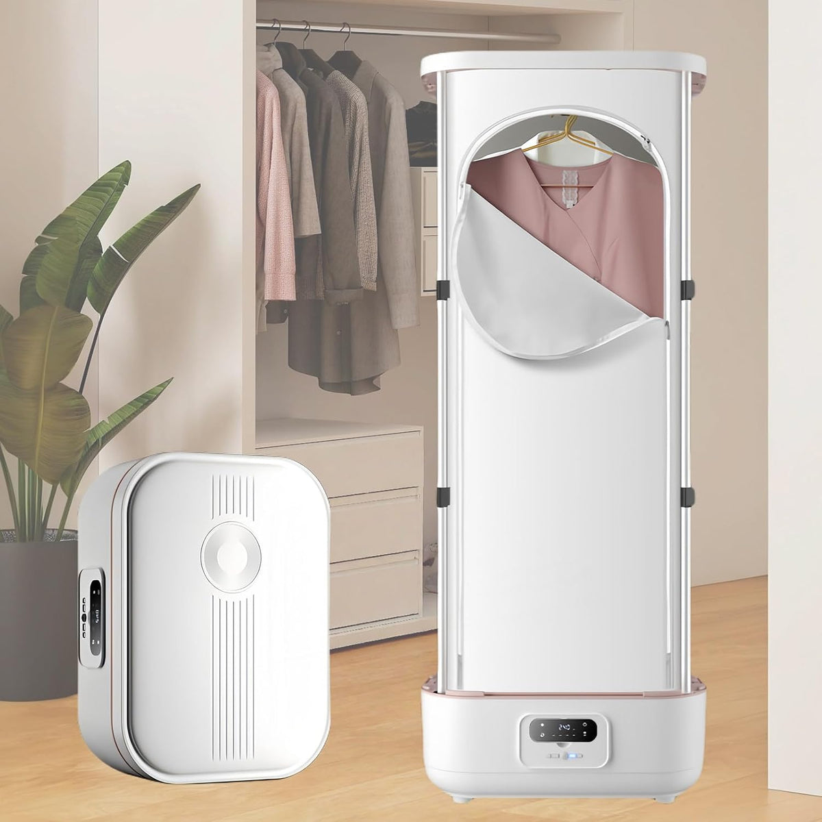 Glowdora, Armadio, 900 W, 66,5 x 50 x 34,5 cm, 220 V, Bianco, telecomando, spegnimento automatico, protezione dal surriscaldamento