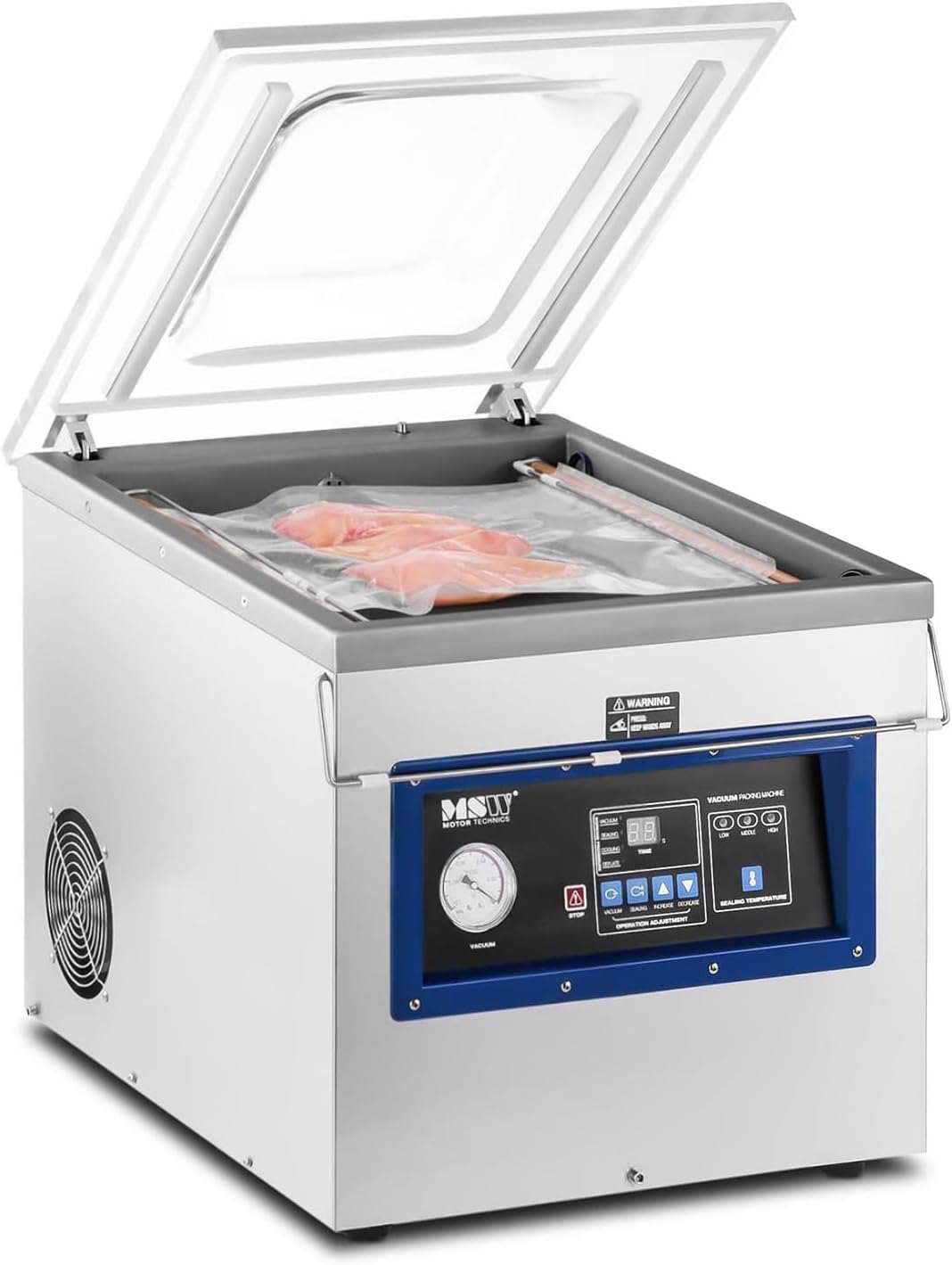 MSW Motor Technics, Macchine sottovuoto per alimenti, MSW-VPM-900K, 900 W, 425 x 65 mm, 15 mm, Nero