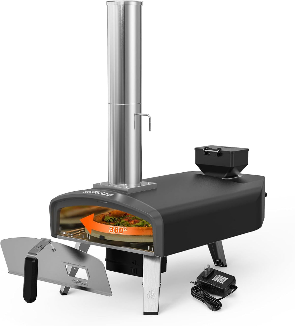 Mimiuo, Forno per pizza, 30,5 cm, Nero