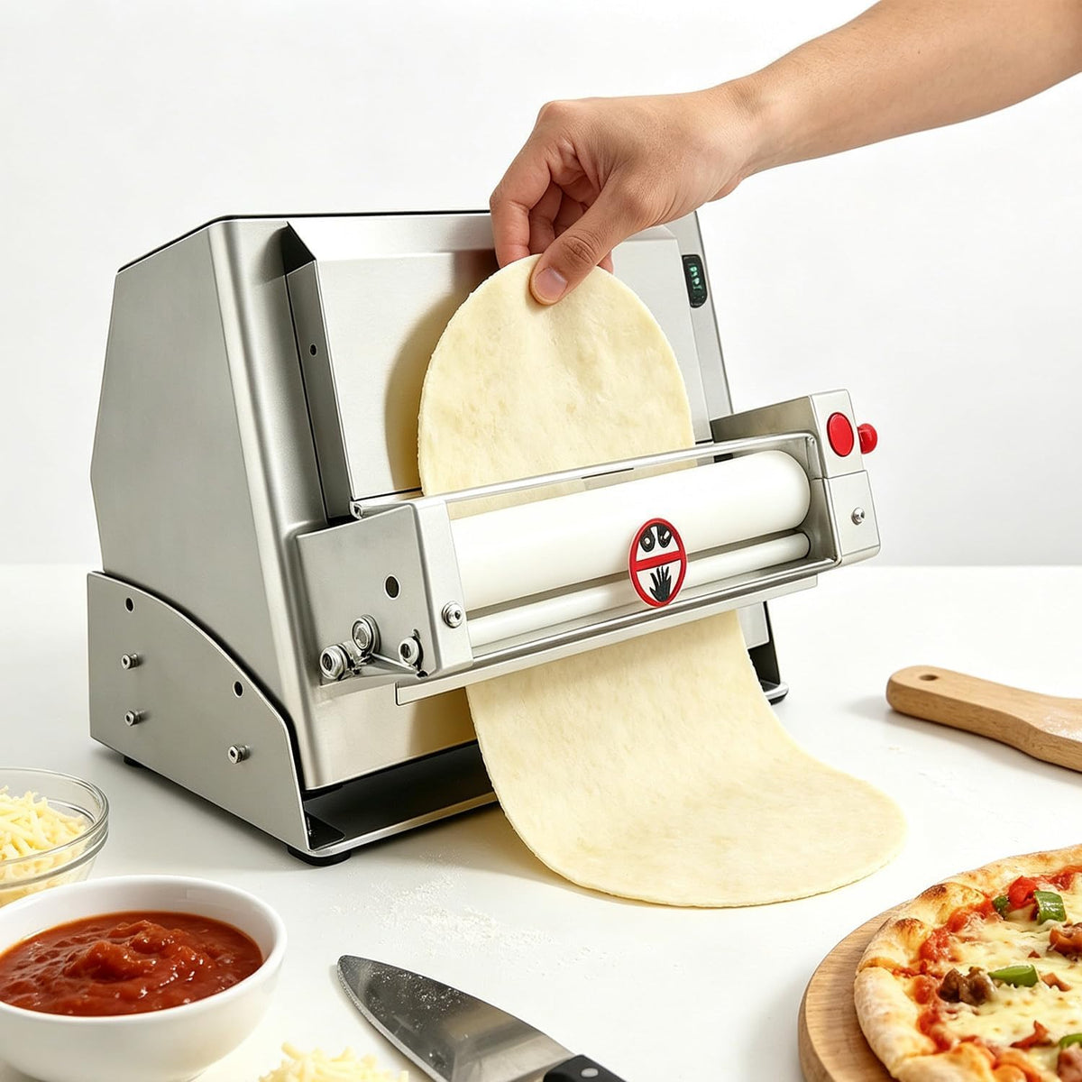 DHMYDPDZ, Macchine per la pasta elettriche, 64,5 x 38 x 35 cm, 450 W, 1 mm, Nero, acciaio inox