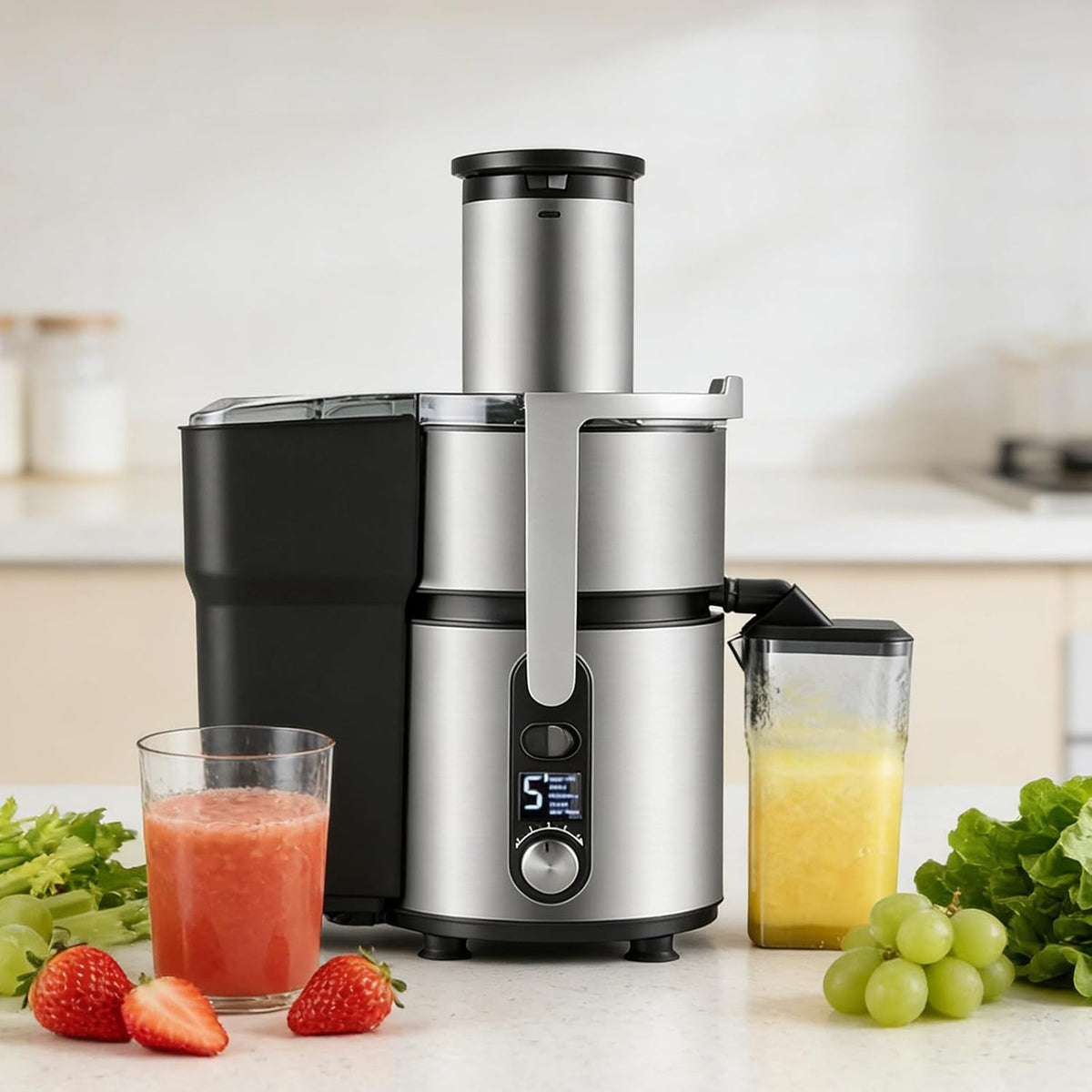 pealiritansemen, Centrifughe ed estrattori di succo, 1250 W, 84 mm, 220 V, Nero, acciaio inox, vano contenitore