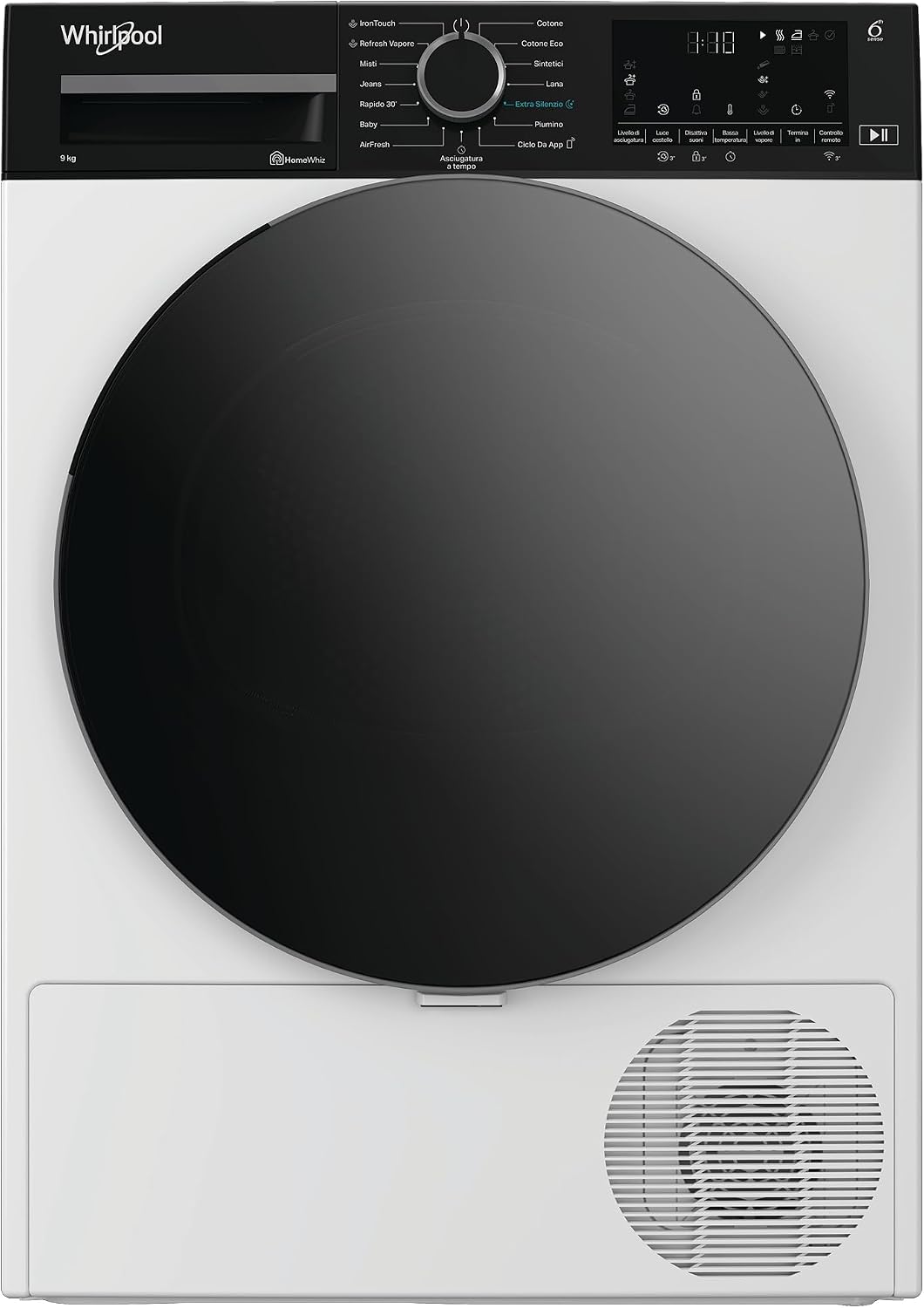 Asciugatrice, 96M, Whirlpool, 96 M, 9,0 kg, Bianco, pompa di calore