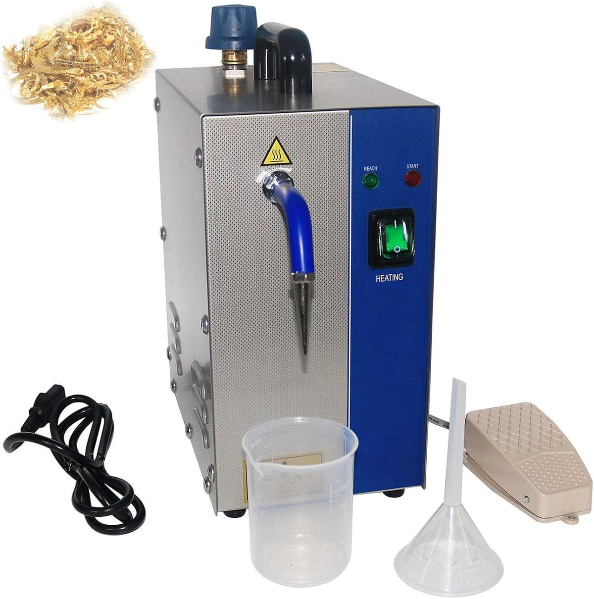 MFYDPP, Pulitore a vapore, 2 L, 2200 W, 4 kg, Oro/Argento, acciaio inox