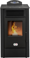 STUFE A PELLET ITALIA, Impianti di riscaldamento a pellet, 8 kW, 70 m, Nero, Wi-Fi, telecomando