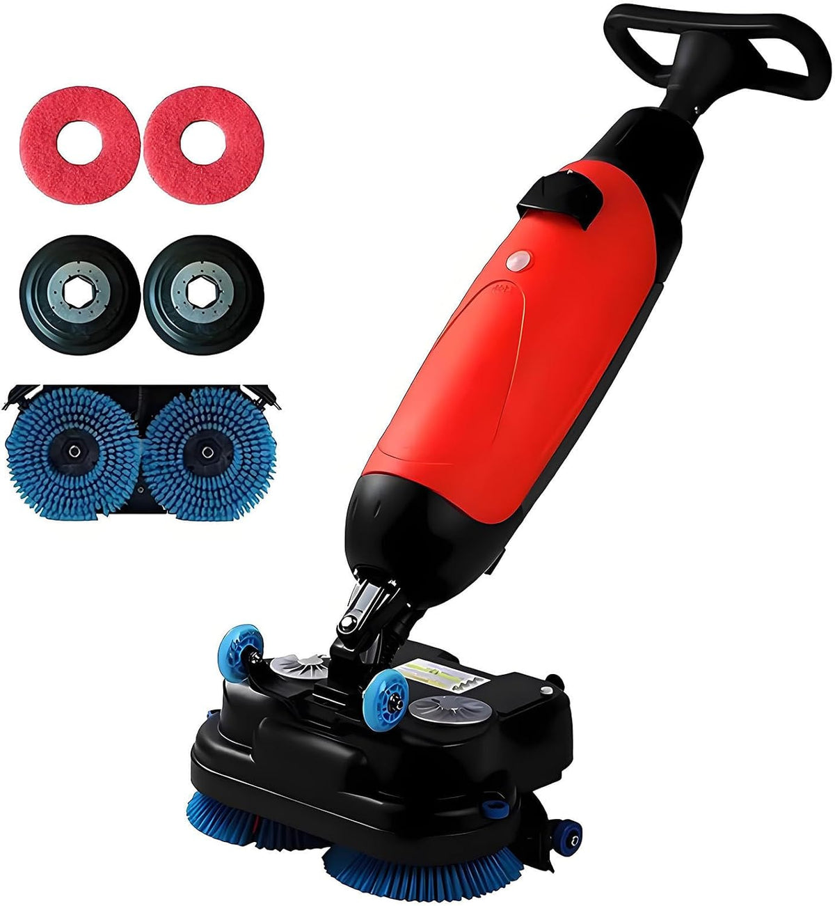 FHRKA, Lavapavimenti, 430 mm, 1200 m, 36 V, Nero, struttura pieghevole, funzionamento senza fili