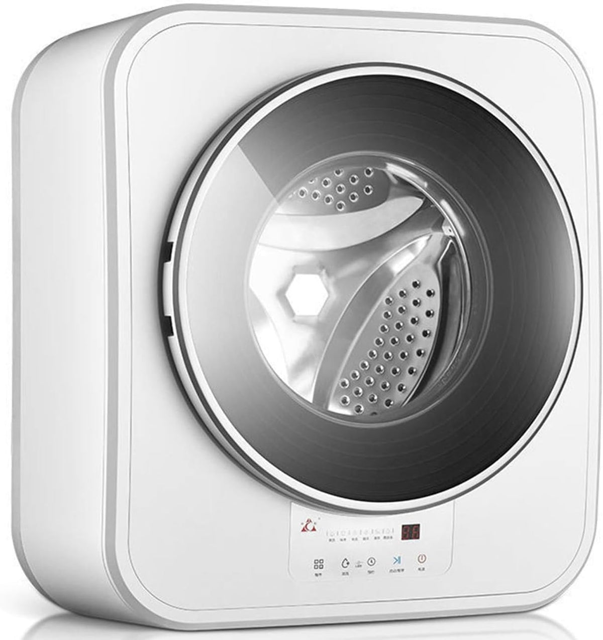 XDLYWUZIQ, Lavatrice, 3 Kg, 605x415x650 mm, 100 W, Bianco, acciaio inox, illuminazione LED, autopulizia, motore inverter
