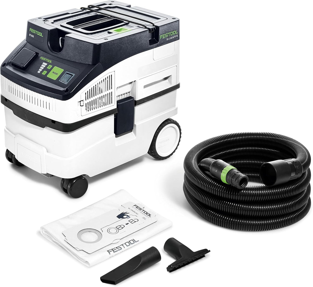 Aspirapolvere, Festool, 15 l, 3,5 m, Nero, vano contenitore