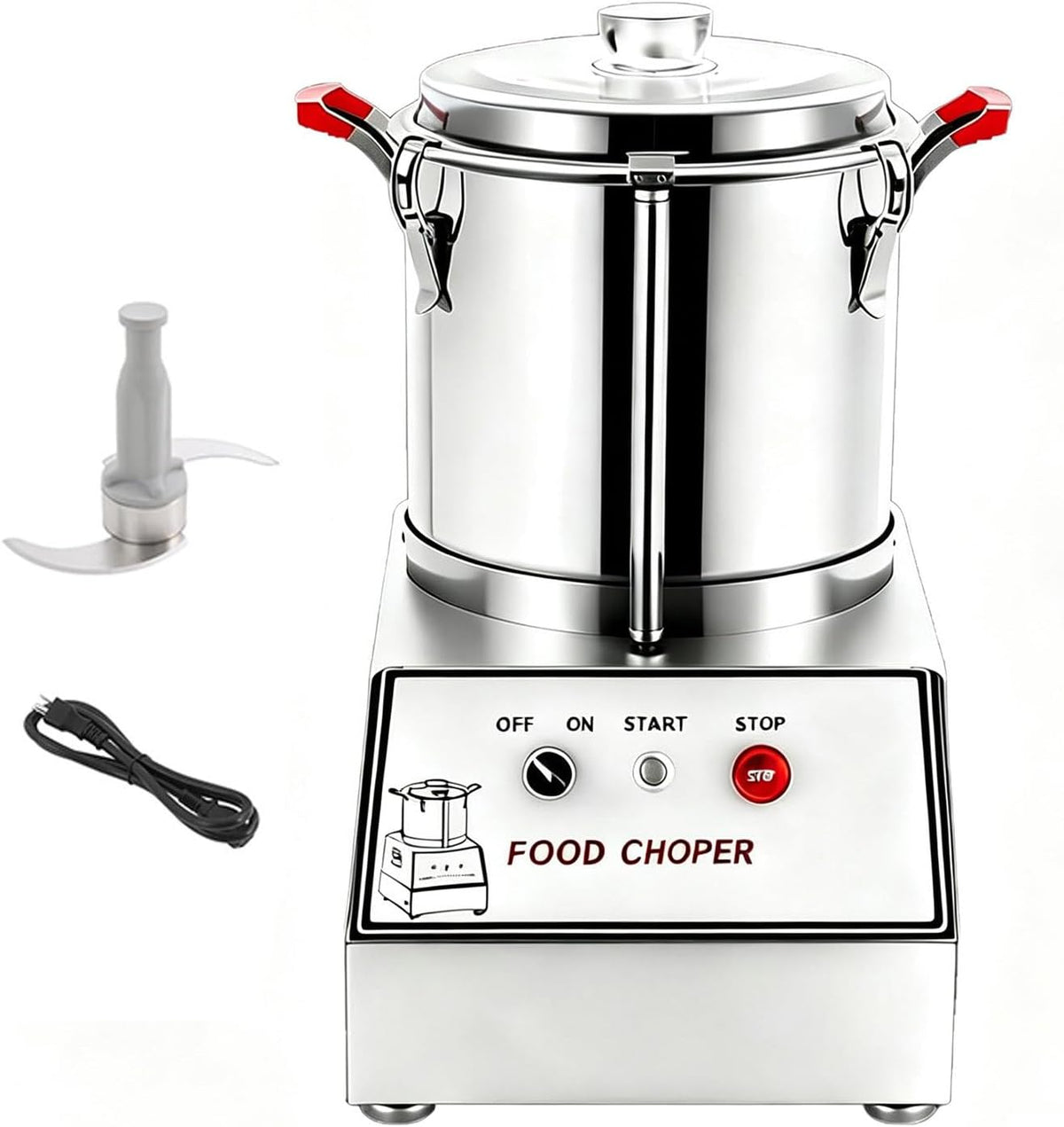SOTIKARERY, Robot da cucina, 7 L, 1400 W, 1400 giri/min, Argento, acciaio inox
