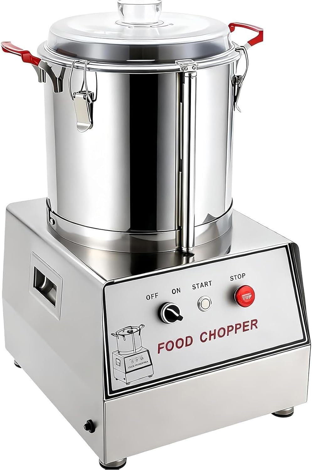 UORDBY, Robot da cucina, 1800 W, 10 L, 1400 giri/min, Argento, acciaio inox