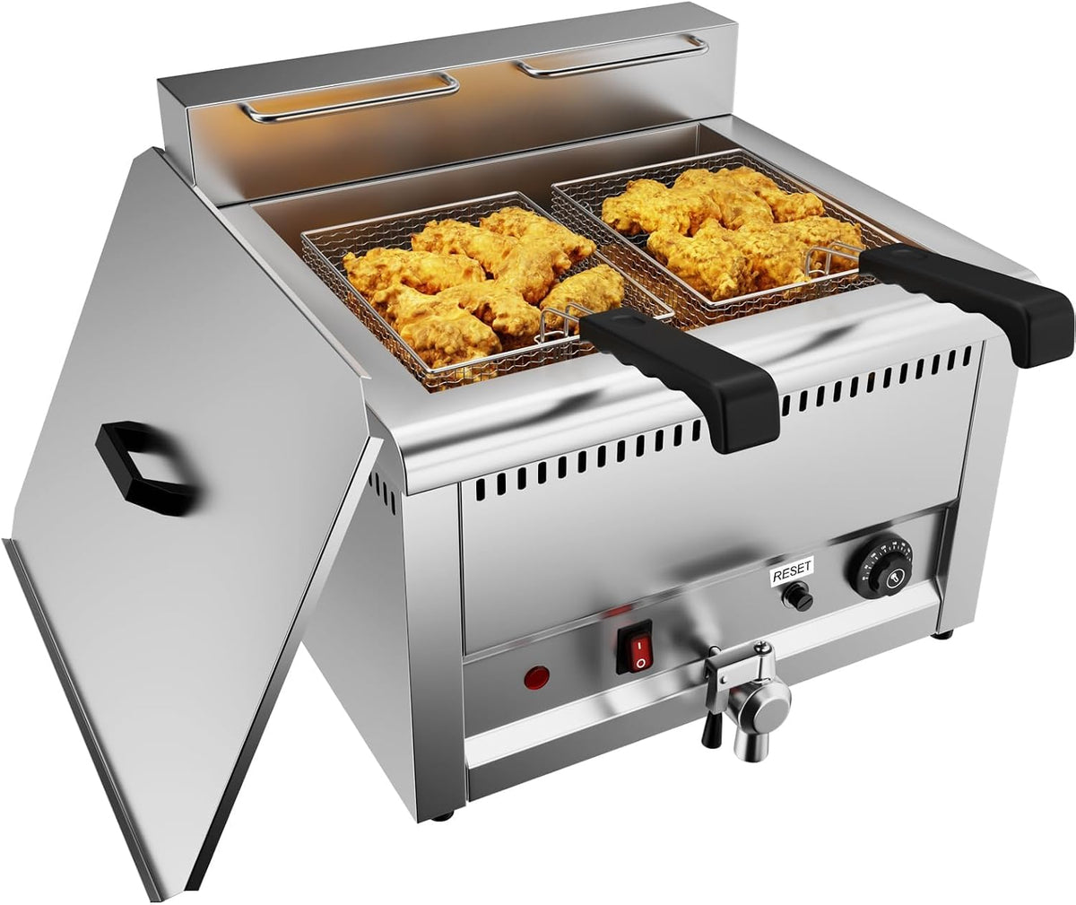 TAIMIKO, Friggitrici, 22 l, 200 °C, Nero, acciaio inox, protezione dal surriscaldamento