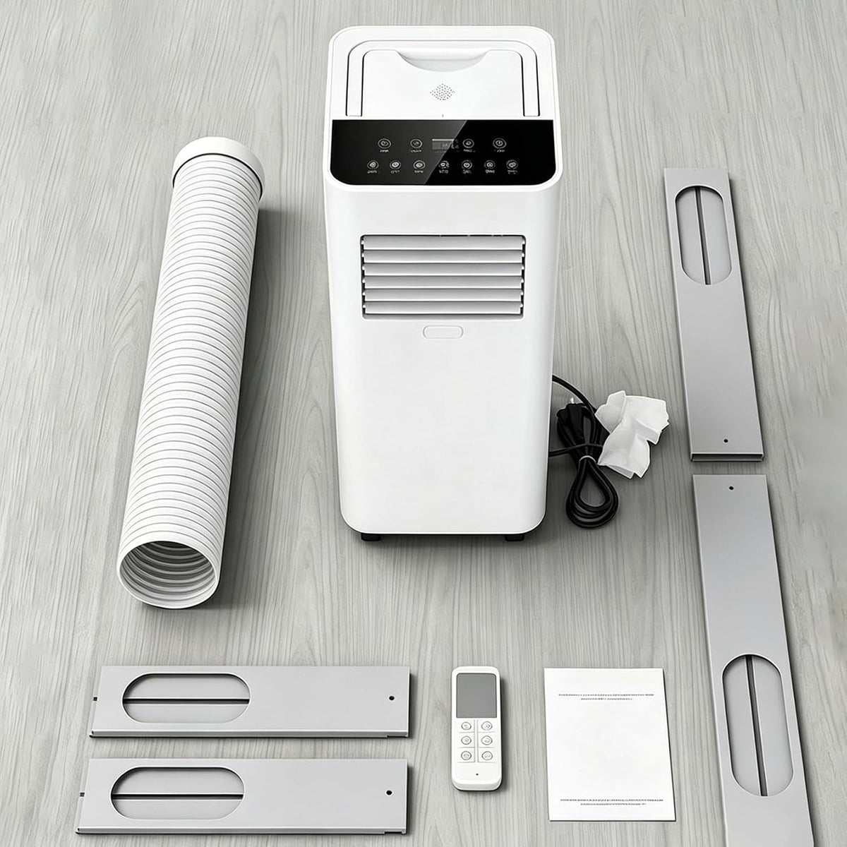 LXPINGMM, Condizionatore portatile, 5000 BTU, 220 V, 600 mm, Bianco, illuminazione LED, telecomando, autopulizia