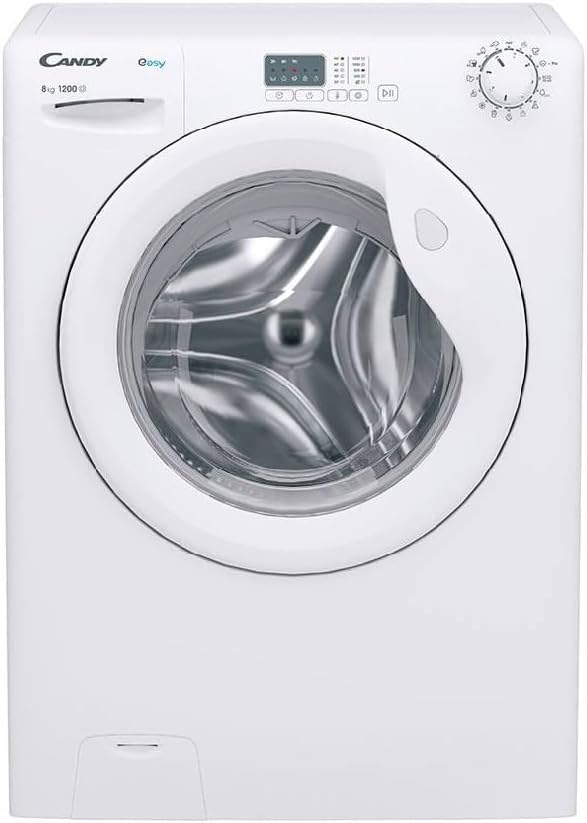 CANDY, Lavatrice, EY281DW4/1-S, 8 kg, 1200 giri/min, 58 litri, Bianco, acciaio inox, illuminazione LED, Wi-Fi
