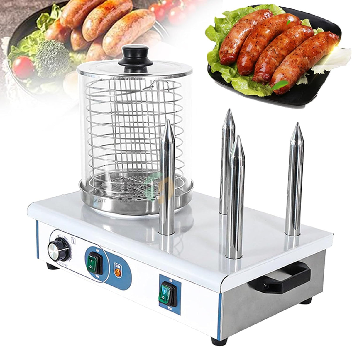forplubossmmp, Macchine per Hot Dog, 550 W, 440 mm, 7,3 KG, Nero, acciaio inox